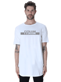 Power Longline Curved T-Shirt White - Fitaiim