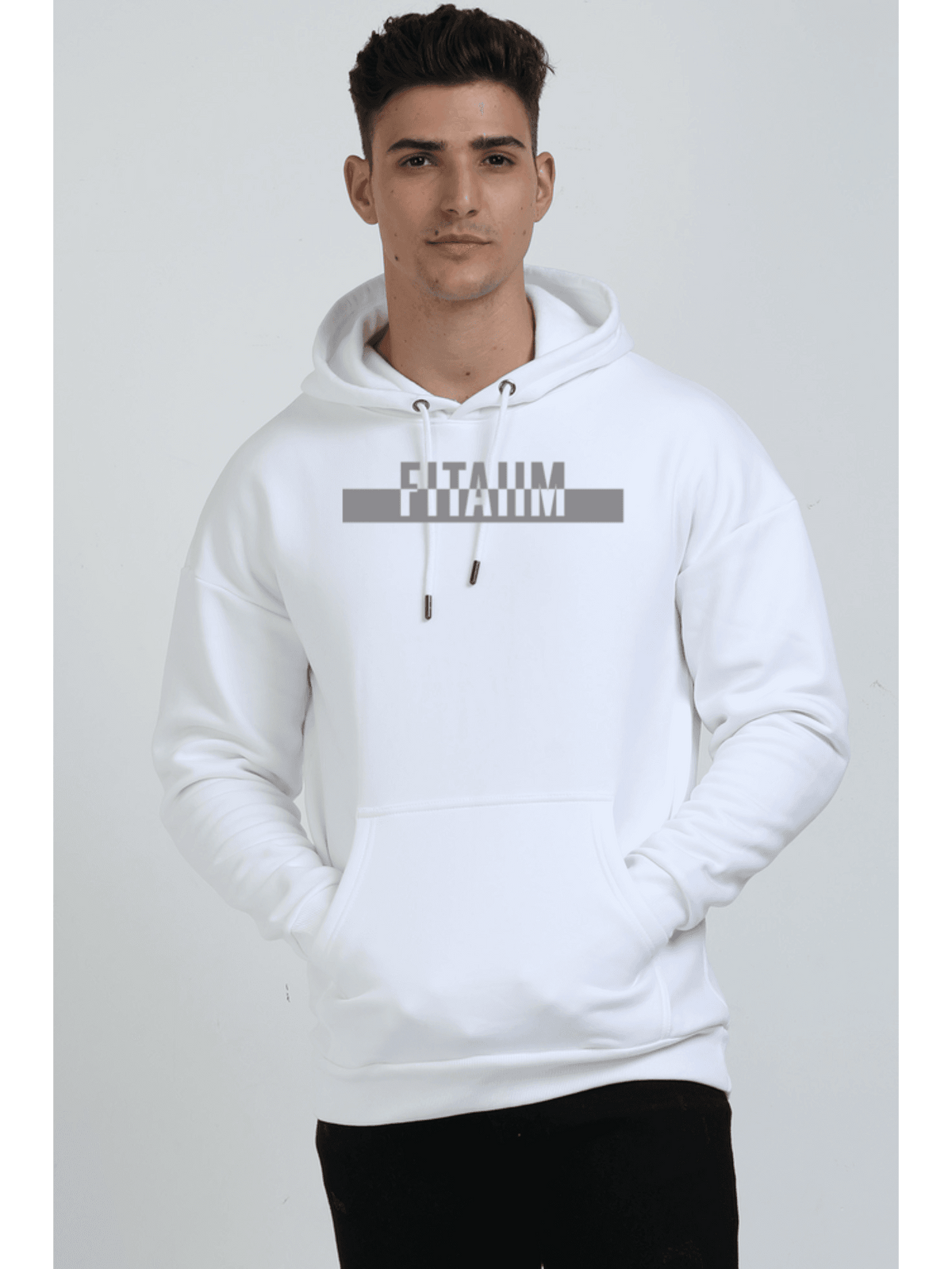 Power Oversized Hoodie Sweatshirt White - Fitaiim