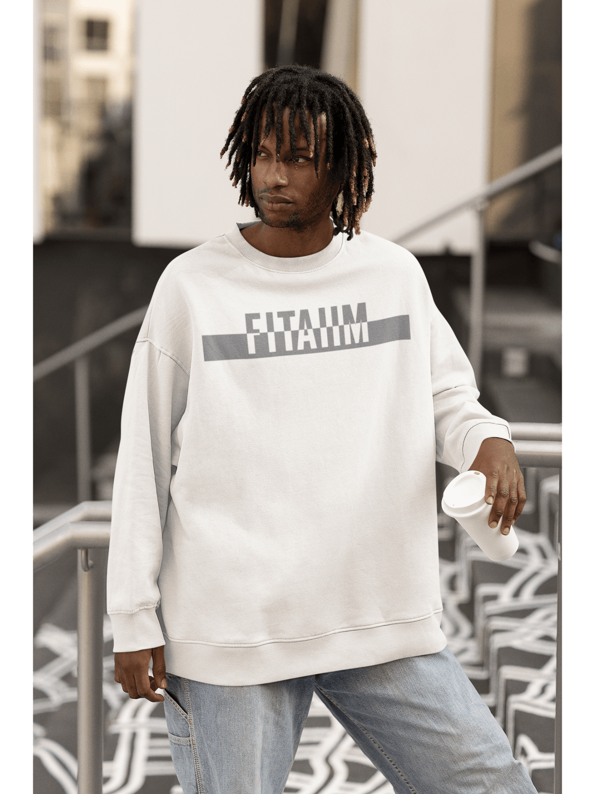 Power Oversized Sweatshirt White - Fitaiim