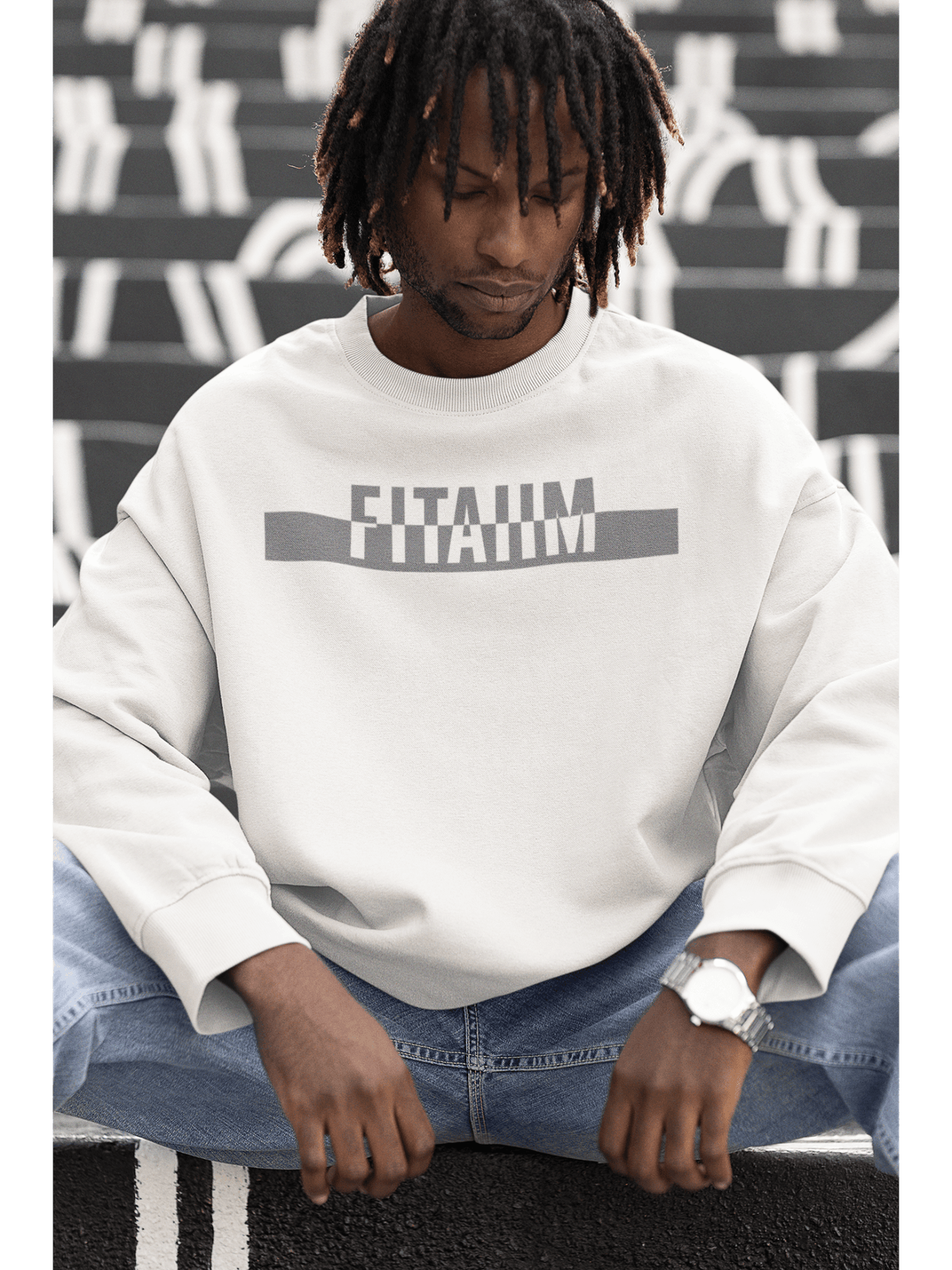 Power Oversized Sweatshirt White - Fitaiim