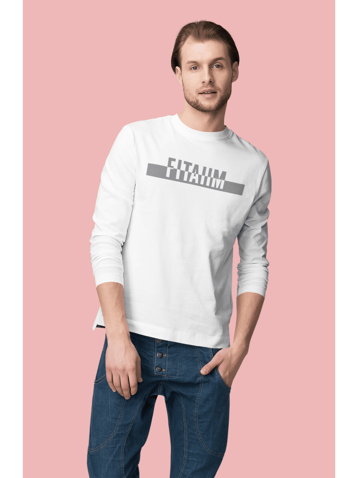 Power Round Neck Full Sleeve T-Shirt White - Fitaiim