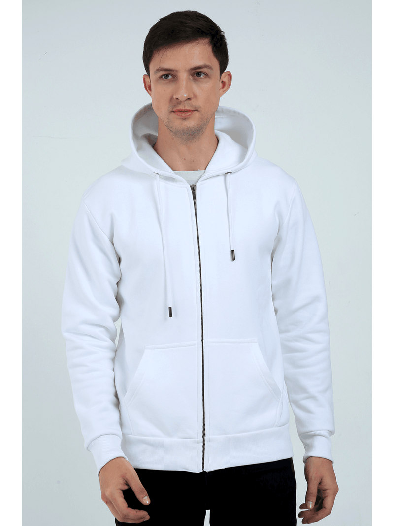 Power Zip Hoodie White - Fitaiim