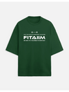 Green t-shirt with 'FITAIM' text on a white background