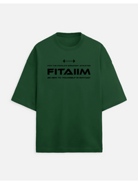 Green t-shirt with black text on a white background